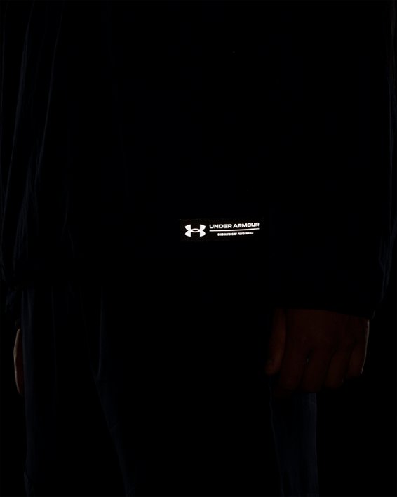 Men's UA RUSH™ Woven ½ Zip Hoodie in Black image number 3